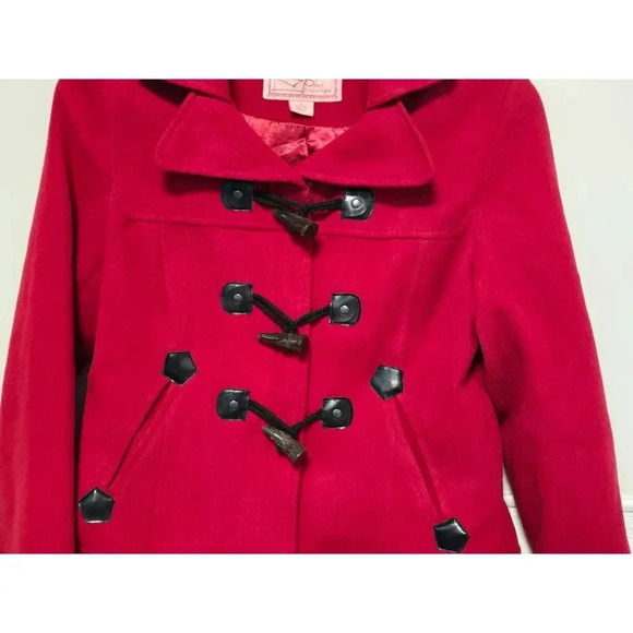 Women's Pink Envelope Coat,‎ Red, Size L - Picture 3 of 7
